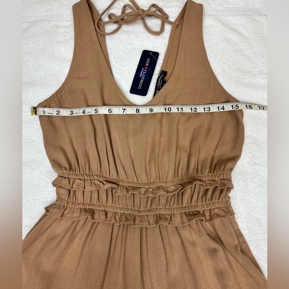 NWT One Clothing Scoop Neckline Tank Top Elastic Waist Tie Back Short Romper S - Picture 11 of 12